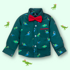 Dino Winter Wonderland Bowtie Shirt