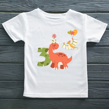 Dino Party Theme Printed T Shirt