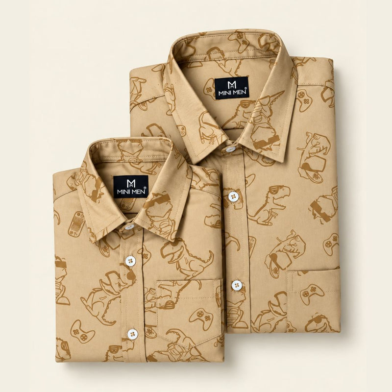 Dino World Dad n Son Twinning Shirt