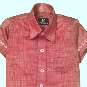 Dusky Pink Dad Twinning Silk Shirt