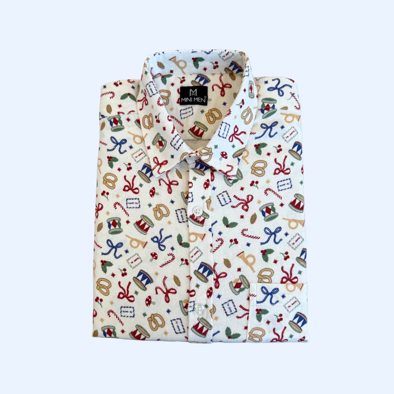 Feliz Navidad Christmas Printed Dad n Son Twinning Shirts