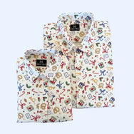 Feliz Navidad Christmas Printed Dad n Son Twinning Shirts