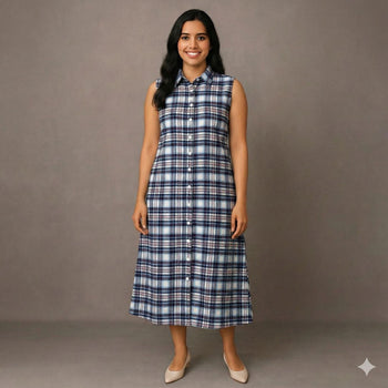 Frosty Blue - Mom Twinning Shirt Dress