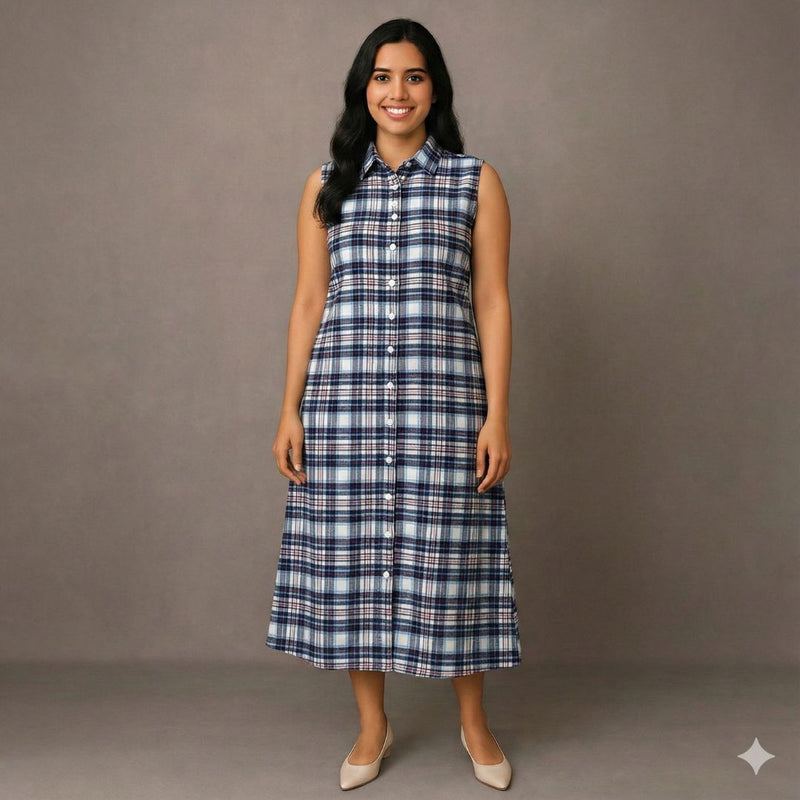 Frosty Blue - Mom Twinning Shirt Dress