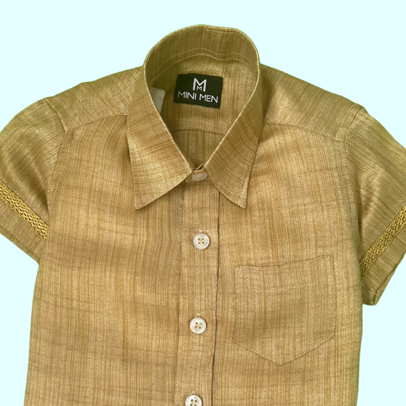 Golden Sun Dad Twinning Silk Shirt