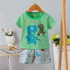 Green Dino T Shirt Shorts Set