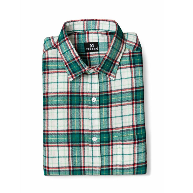 Green Haze Checks Dad Twinning Shirt