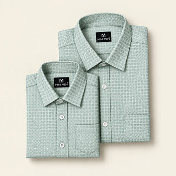 Green Printed Dad n Son Twinning Shirt