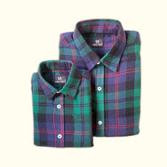 Green n Blue Checks Dad and Son Twinning Shirts