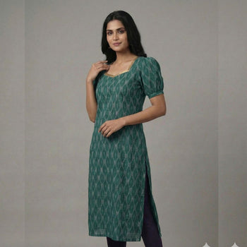 Green Ikat - Mom Kurta