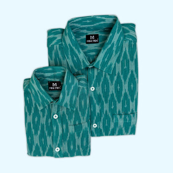 Green Ikat Dad n Son Shirts