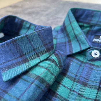 Green n Blue Checks Dad Twinning Shirt