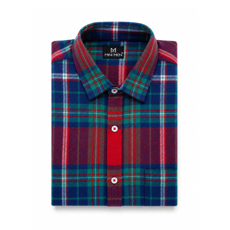 Green n Red Checks Dad n Son Twinning Shirts
