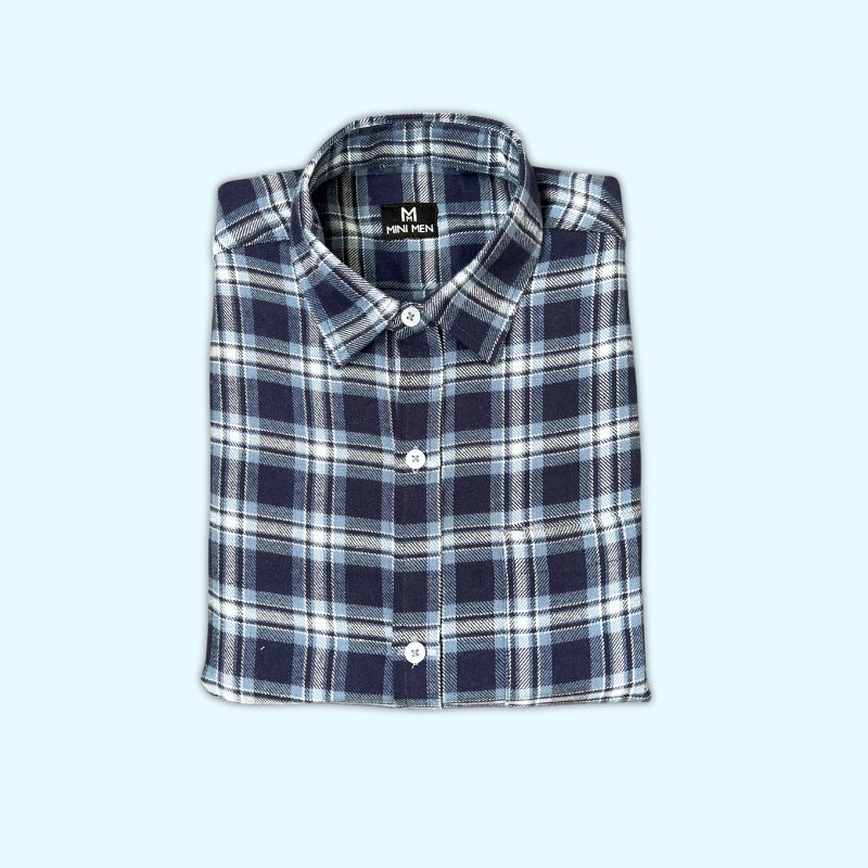 Greyish Blue Checks Dad Twinning Shirt New