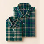 Holiday Pine Green Checks Dad n Son Twinning Shirts