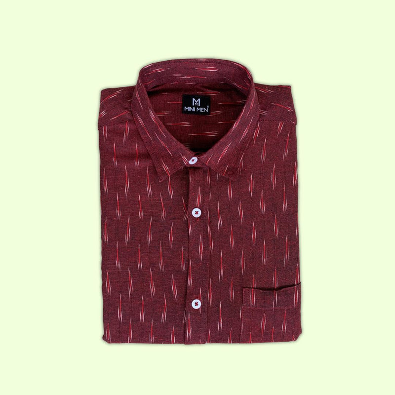 Maroon Ikat Son Shirt - (Add-on)