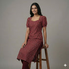 Maroon Ikat - Mom Kurta