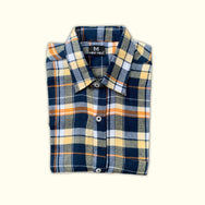 Navy Peach Checks Son Shirt - (Add-on)