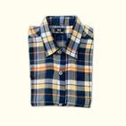 Navy Peach Checks Dad Twinning Shirt