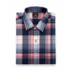 Navy Pink Checks Dad Twinning Shirt