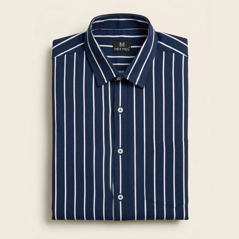 Navy Stripes Dad n Son Twinning Shirt