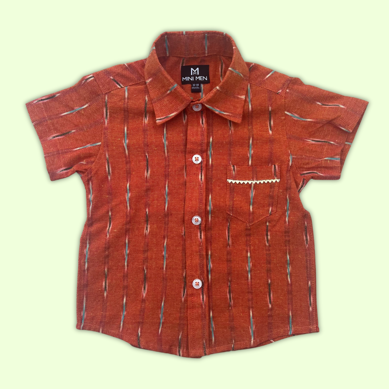 Orange Ikat Traditional Shirt