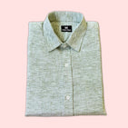 Pastel Green Linen Blend Dad Twinning Shirt