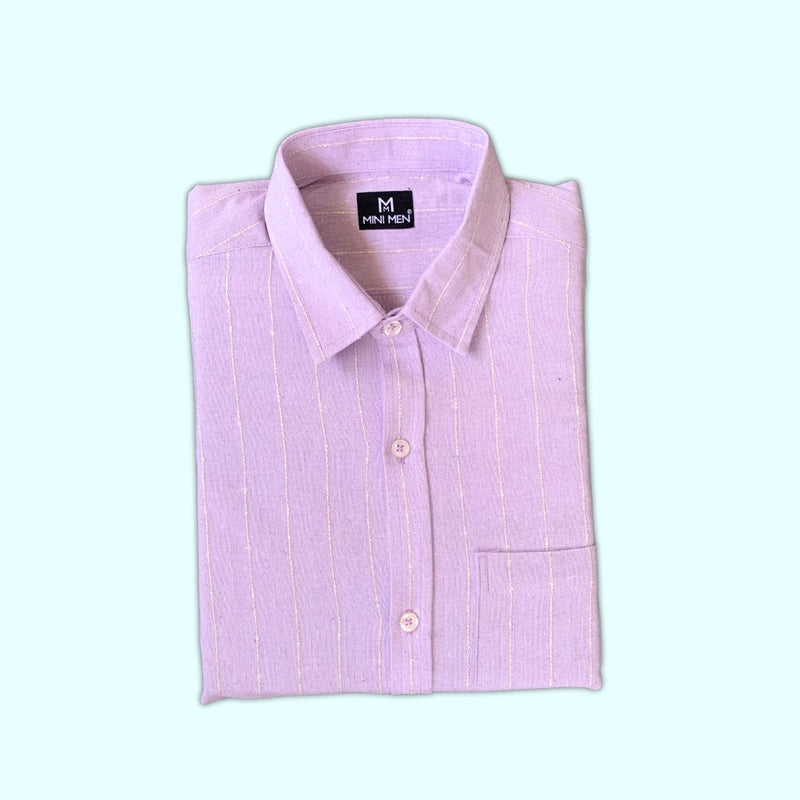 Pastel Purple Stripes Dad Twinning Shirt