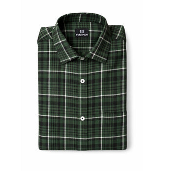 Pine Green Checks Dad n Son Twinning Shirts