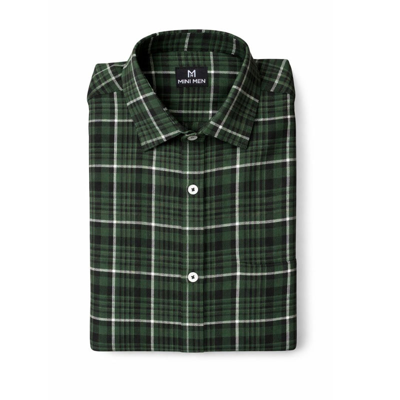 Pine Green Checks Dad n Son Twinning Shirts