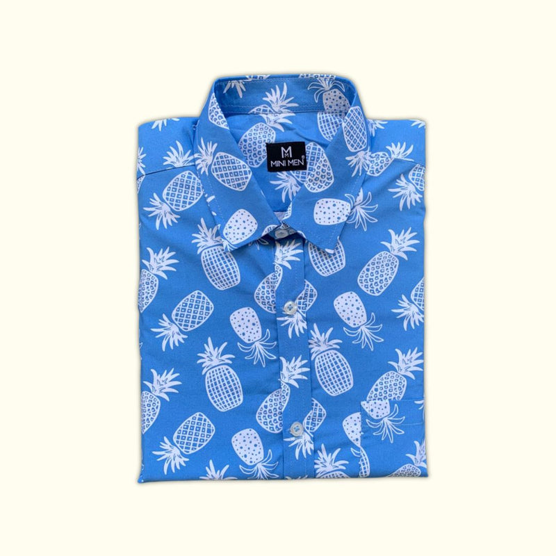 Blue Pineapple Dad n Son Twinning Shirts