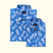 Blue Pineapple Dad n Son Twinning Shirts