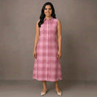 Pink Checks - Mom Twinning Shirt Dress