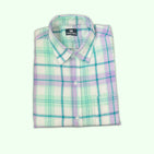 Purple Green Checks Dad Twinning Shirt