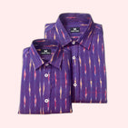 Purple Ikat Dad n Son Twinning Shirts