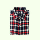 Red Navy Checks Dad Twinning Shirt