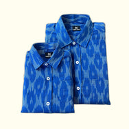 Royal Blue Ikat Dad n Son Shirts