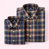 Rusty Blue Checks Dad n Son Shirts