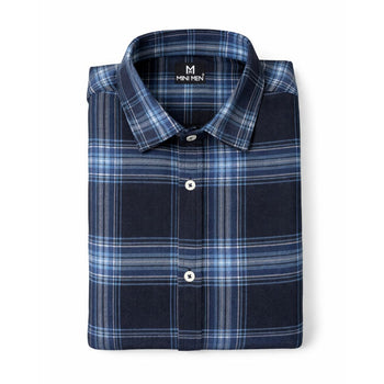 Spectral Blue Checks Dad n Son Twinning Shirts