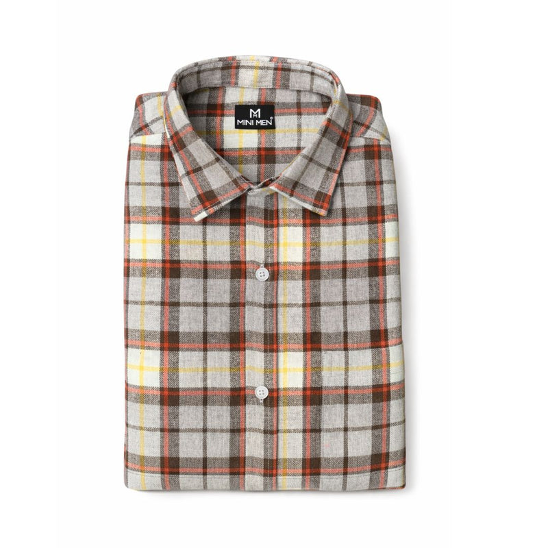 Toffee Brown Checks Dad Twinning Shirt