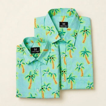 Tropical Printed Dad n Son Twinning Shirt