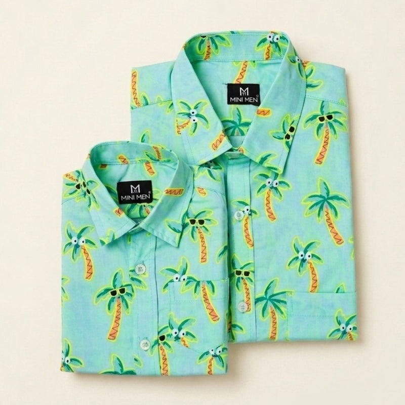Tropical Printed Dad n Son Twinning Shirt