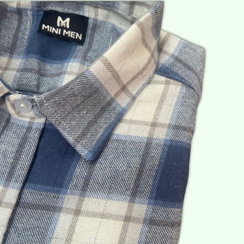 Vintage Blue Checks Dad n Son Twinning Shirts