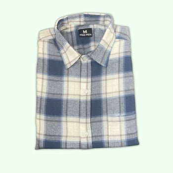 Vintage Blue Checks Dad Twinning Shirt