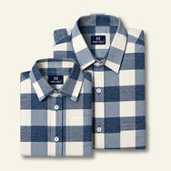 Vintage Blue Checks Dad n Son Twinning Shirt