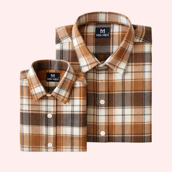 Vintage Brown Checks Dad n Son Twinning Shirts
