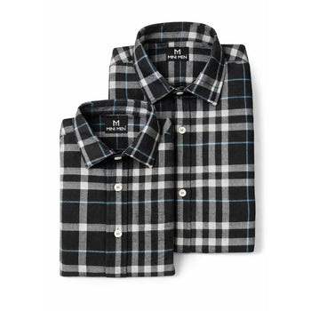 Vintage Grey Checks Dad n Son Twinning Shirts