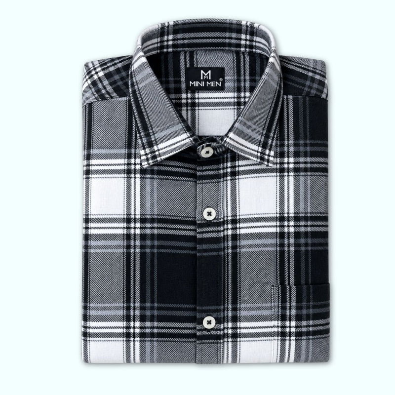 Vintage Grey Checks Dad Twinning Shirt