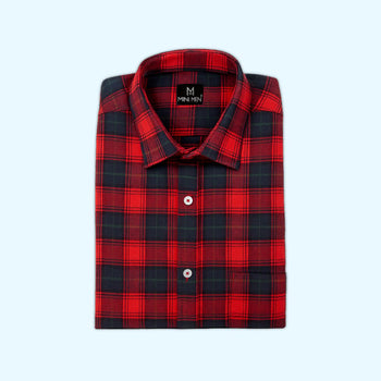 Vintage Noel Red Checks Kids Shirt
