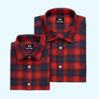 Vintage Noel Red Checks Dad n Son Twinning Shirts